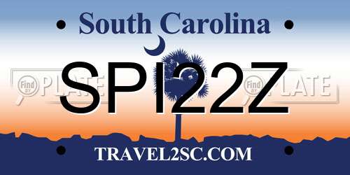 SPI22Z South Carolina License Plate