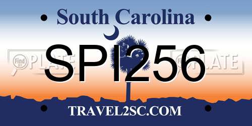 SPI256 South Carolina License Plate