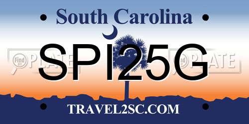 SPI25G South Carolina License Plate