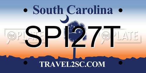 SPI27T South Carolina License Plate