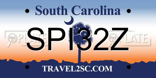 SPI32Z South Carolina License Plate