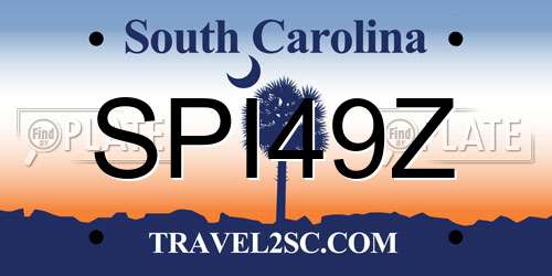 SPI49Z South Carolina License Plate