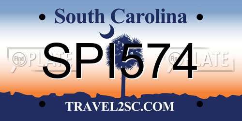 SPI574 South Carolina License Plate