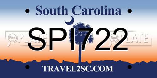 SPI722 South Carolina License Plate