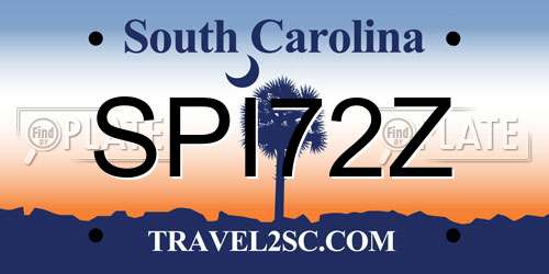 SPI72Z South Carolina License Plate