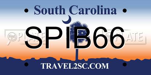 SPIB66 South Carolina License Plate
