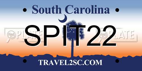 SPIT22 South Carolina License Plate