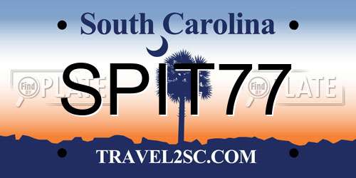 SPIT77 South Carolina License Plate