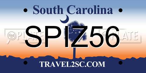 SPIZ56 South Carolina License Plate