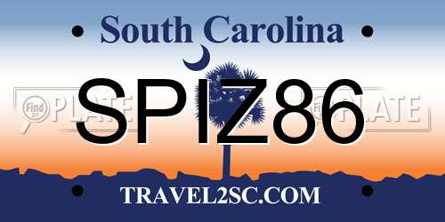 SPIZ86 South Carolina License Plate