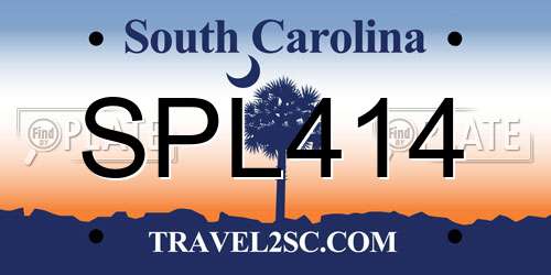 SPL414 South Carolina License Plate