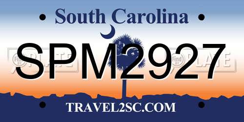 SPM2927 South Carolina License Plate