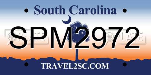 SPM2972 South Carolina License Plate