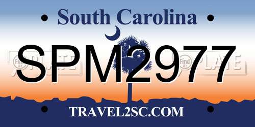 SPM2977 South Carolina License Plate