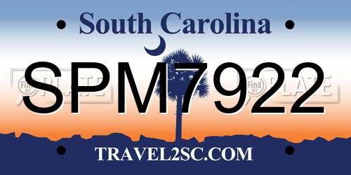 SPM7922 South Carolina License Plate