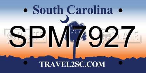 SPM7927 South Carolina License Plate