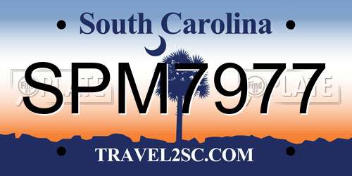 SPM7977 South Carolina License Plate