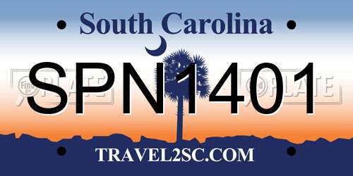 SPN1401 South Carolina License Plate
