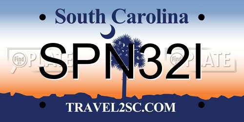 SPN32I South Carolina License Plate