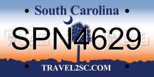 SPN4629 South Carolina License Plate