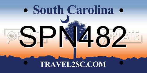 SPN482 South Carolina License Plate