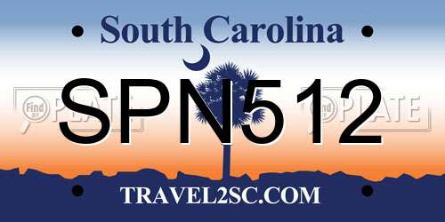 SPN512 South Carolina License Plate