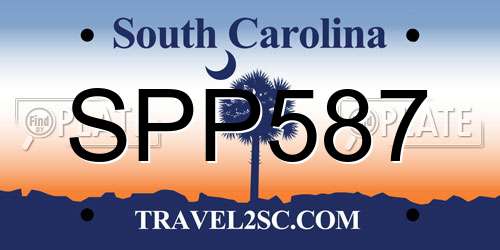 SPP587 South Carolina License Plate