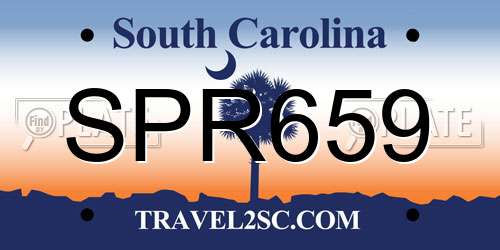 SPR659 South Carolina License Plate