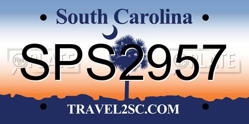SPS2957 South Carolina License Plate