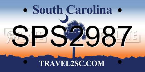 SPS2987 South Carolina License Plate