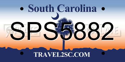 SPS5882 South Carolina License Plate