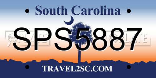 SPS5887 South Carolina License Plate