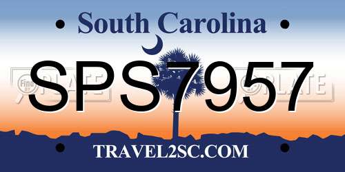 SPS7957 South Carolina License Plate