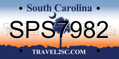 SPS7982 South Carolina License Plate
