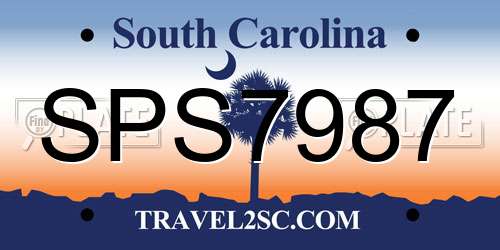 SPS7987 South Carolina License Plate