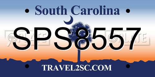 SPS8557 South Carolina License Plate