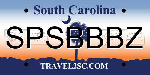 SPSBBBZ South Carolina License Plate