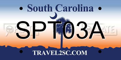SPT03A South Carolina License Plate