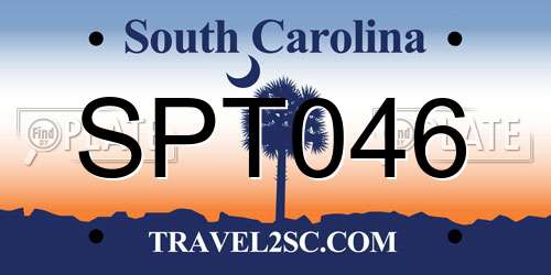 SPT046 South Carolina License Plate