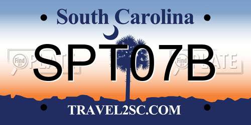 SPT07B South Carolina License Plate