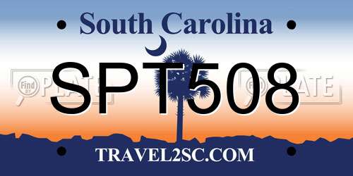 SPT508 South Carolina License Plate