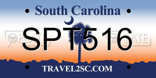 SPT516 South Carolina License Plate