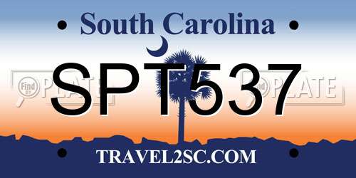 SPT537 South Carolina License Plate