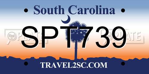 SPT739 South Carolina License Plate