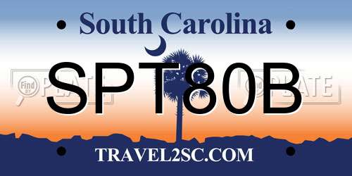 SPT80B South Carolina License Plate