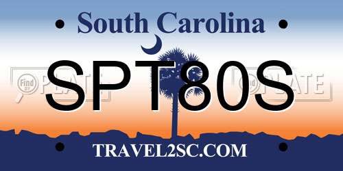 SPT80S South Carolina License Plate