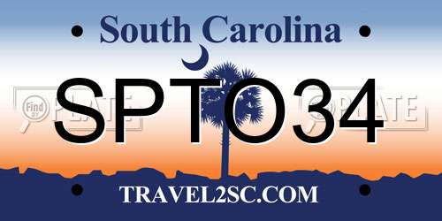 SPTO34 South Carolina License Plate