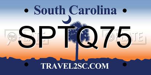 SPTQ75 South Carolina License Plate