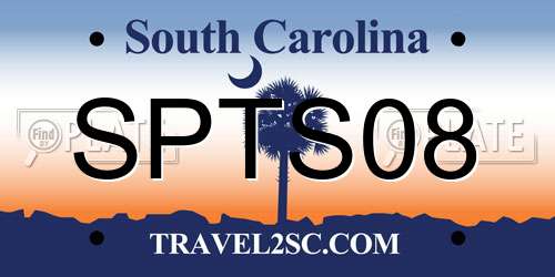 SPTS08 South Carolina License Plate