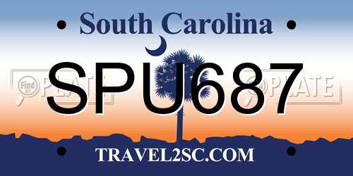 SPU687 South Carolina License Plate